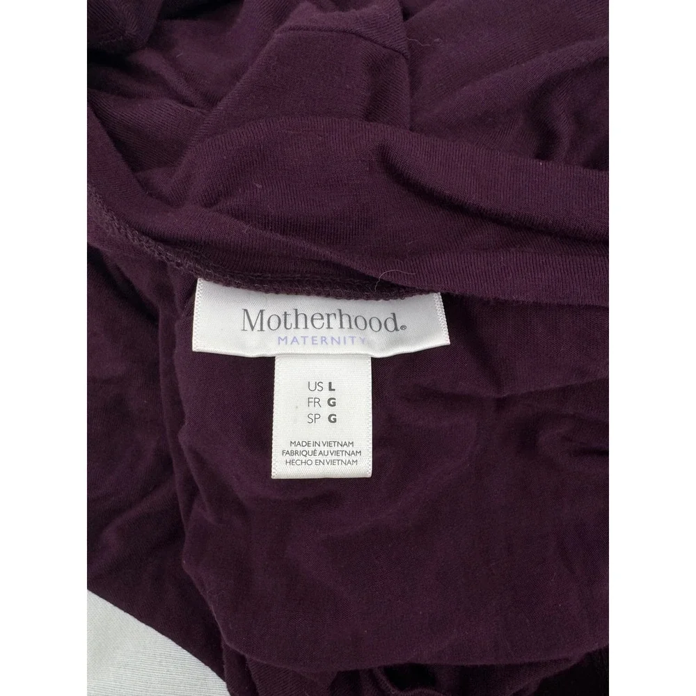 Motherhood Maternity Plum Purple Ruched Side Bodycon‎ Midi Dress Large 96514